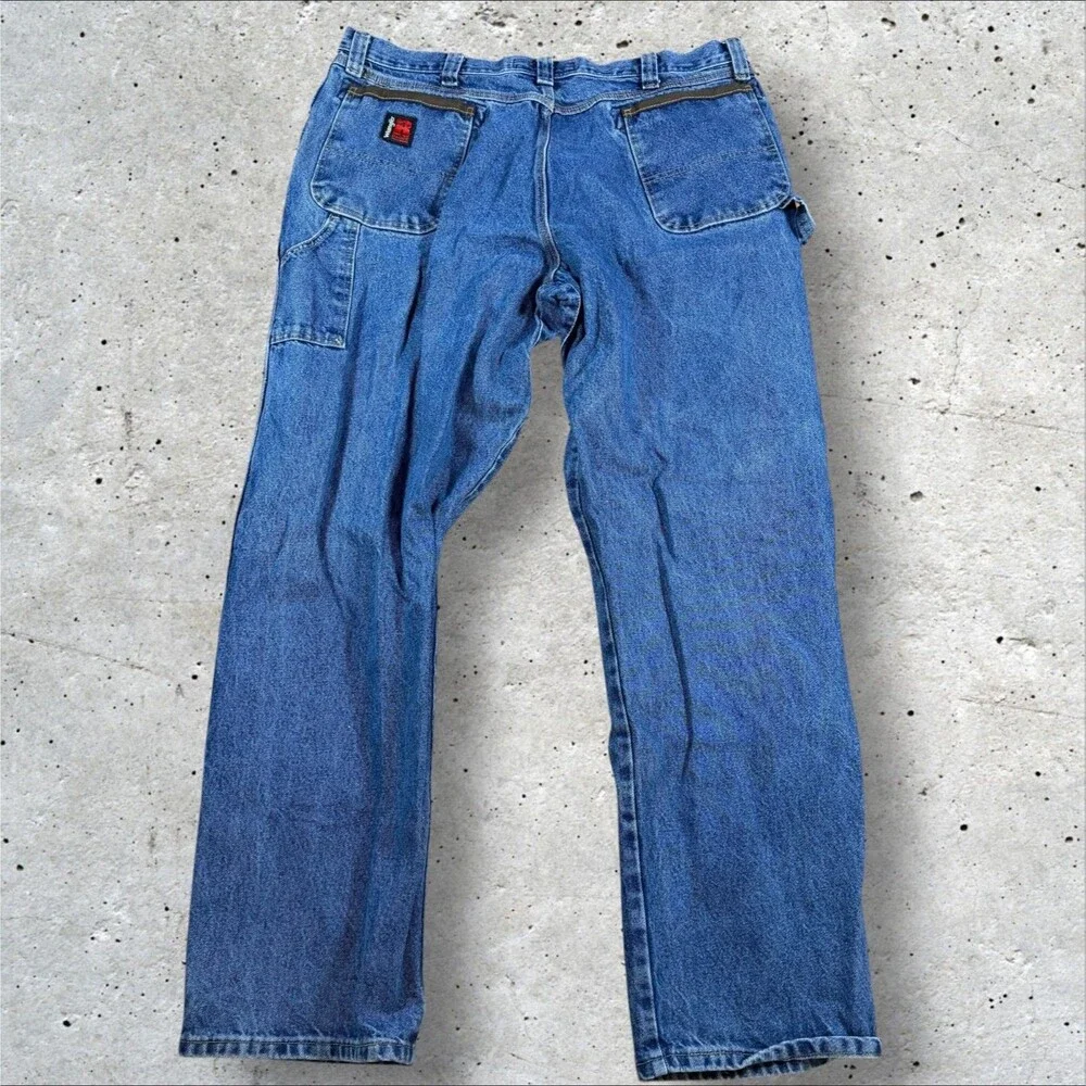 Wrangler Riggs Workwear Carpenter Jeans Mens 42x34 Blue Denim Utility 3W020AI